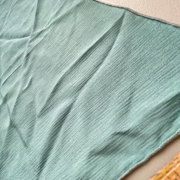 Vintage Square Scarf Lightweight Textured Blue Neck Wrap Bandana Retro - Picture 5 of 5